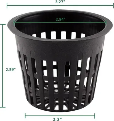 Image de 12 Pots Hydroponiques avec 10 Etiquettes pour Plantes Pot Hydroponique en Maille Filet de Culture Noir pour Fournitures Hydroponiques