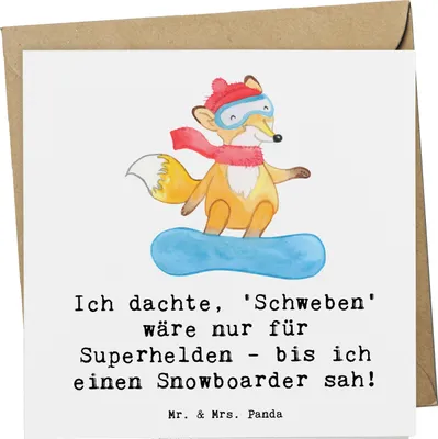 Produktbild von Mr. & Mrs. Panda Glückwunschkarte Snowboarden Zauber - Weiß - Geschenk, Wintersport, anlasskarte, Sportler, doppelkarte, Grußkarte, faltkarte, Winterfreude, Geschenke
