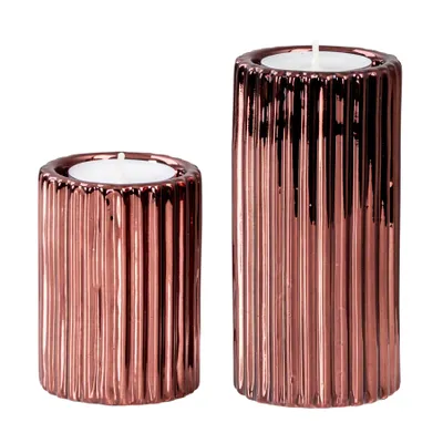 Produktbild von 2er Set Teelichthalter Porzellan Bordeaux Rot Tischdeko Weihnachtsdeko Kerzenhalter Kerzendeko Kerzen Deko