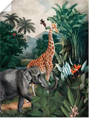 Produktbild von ARTland Poster Afrikanischer Dschungel Größe: 90x120 cm