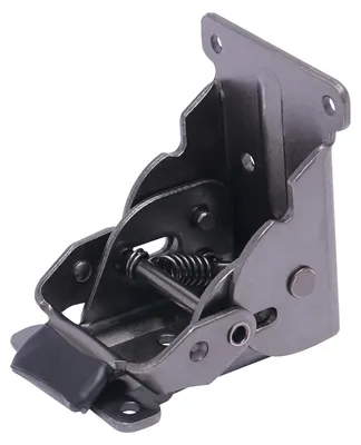 Produktbild von 4er-Set Selbstsichernde Klappwinkel - Möbelband - 200 kg Tragkraft - 90° Tischbeinhalterung - Kaltgewalzter Stahl 2,5 mm - Schwarz