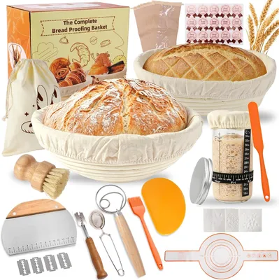 Produktbild von Brotbackzubehör Starterset, 23-teilig, 25 cm und 23 cm, für Anfänger