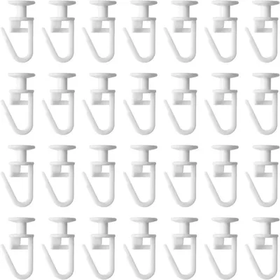 Imagen del producto de Deslizadores para rieles de cortina, 150 ganchos para cortinas con diseño de argolla, deslizadores para rieles de cortinas, compatibles con rieles