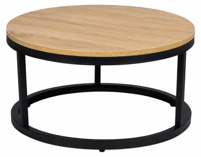 Produktbild von ModernHome PJJCFT0068 Konferenztisch, rund, 60 cm Durchmesser, Eiche