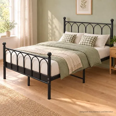 Productafbeelding van Modern Metalen Bed 140 x 200 cm zonder Matras