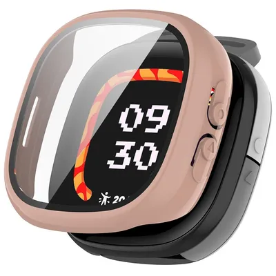 Immagine prodotto di Per Fitbit Ace LTE Custodia Smart Watch in plastica PC + vetro rigido protettivo rosa