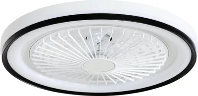 Image de Ventilateur de plafond avec lumière LED - Moteur DC réversible - 6 vitesses - Minuterie - Télécommande - Ø 48 cm, 48,5 W - Prise UE - Blanc