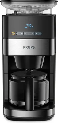 Zdjęcie produktu dla Krups Aroma Partner KM8328, ekspres przelewowy, 1,25 l, ziarna kawy, kawa mielona, wbudowany młynek, 1000 W, czarny