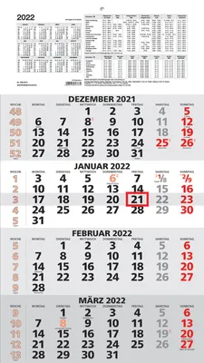 Produktbild von Zettler 609786 4-Monats-Wandkalender 959 - 33 x 59 cm, schwarz/rot