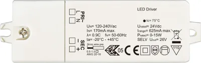 Produktbild von LED-Netzteil CV 24V DC 0-15W 0-0,62A nicht dimmbar IP20
