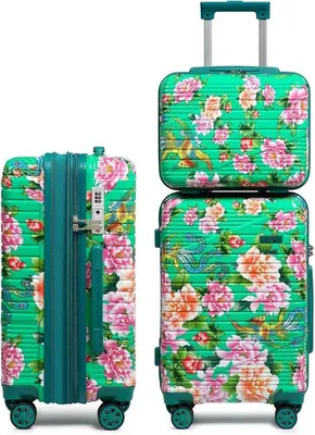 Produktbild von Famanu Kofferset Hardschale mit Beautycase und TSA-Schloss - Grün