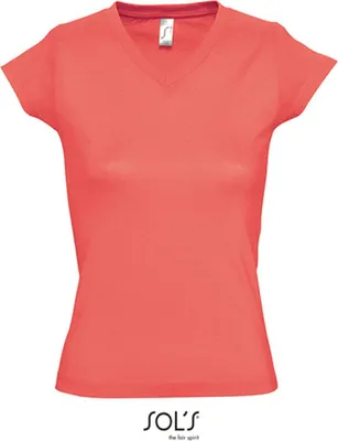 Image de SOLs 11388 | Ladies V-Neck Moon T-shirt femme - Couleur : Blanc - Taille : M