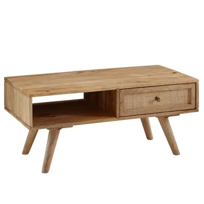 Produktbild von Couchtisch Mango Massivholz Wohnzimmertisch Rechteckig B/H/T ca. 90/40/45cm