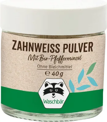 Produktbild von Zahnweiß-Pulver mit -Pfefferminzöl, 40 g.