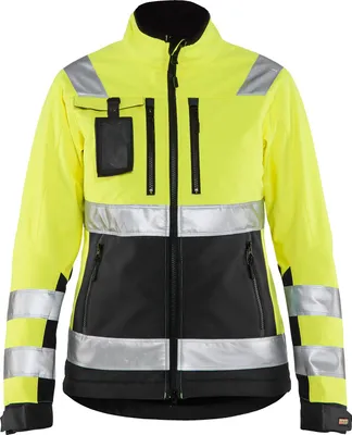 Produktbild von Blakläder Damen High Vis Softshell Jacke 4902 2517 in div. Farben, Farbe:gelb/schwarz, Größe:M