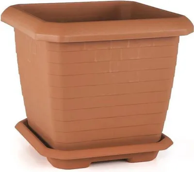 Immagine prodotto di Vaso da fiori quadrato in terracotta 74,3 L con vaschetta gratuita 53x53x47 cm per erbe aromatiche e piante