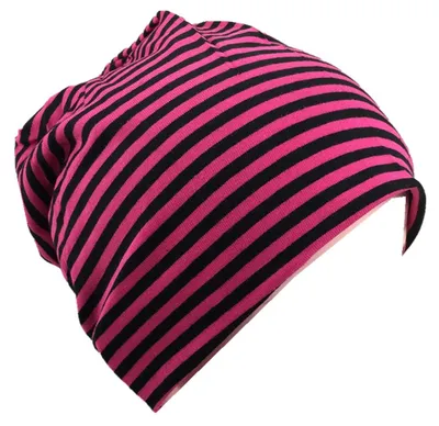 Produktbild von MioboBaby Kinder Jersey Slouch Beanie Long Mütze mit Streifen Uni Baumwolle T