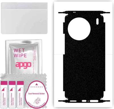 Produktbild von apgo Rückseite + Seiten Schutzfolie, Skin, kompatibel mit Vivo X90s, Hinten Displayschutzfolie aus Vinylfolie, kratzfest, einfache Montage - Mattschwarz