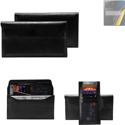 Produktbild von K-S-Trade Handy Hülle kompatibel mit POCO X6 Pro 5g Schutz Hülle Tasche Schutz Case Handytasche Kunstleder schwarz, 1x