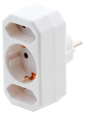Image de Brennenstuhl Steckdosen-Adapter 2x Euro + 1x Schutzkontakt, weiß