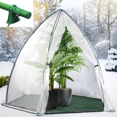 Produktbild von BRAST Überwinterungszelt Foliengewächshaus Mini Gewächshaus | 160x160x180cm - mit Heizung | inkl. Reißverschluss | Schnellaufbau | Winterschutz für Pflanzen
