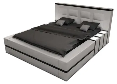 Produktbild von Komplettbett Asti Kunstleder, LED Beleuchtung, 7-Zonen-Matratze H3, 18 cm Matratzenhöhe