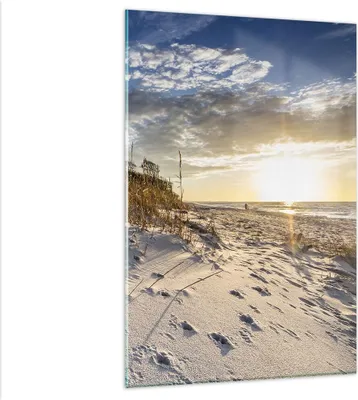 Produktbild von Bilder auf glas - Einteilig - Sand Gras Meer - 80x120cm - Glasbilder - Wandbilder - Bilder - zum Aufhängen bereit - Wanddekoration aus Glas - Glas Bilder - Wandbild auf Glas - GPA80x120-4781