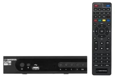 Produktbild von Esperanza EV106P, Kabel, DVB-T2, 576i, 576p, 720p, 1080i, 1080p, 4:3, 16:9, HEVC/H.265, MPEG2, MPEG4, Schwarz