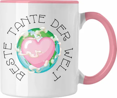 Produktbild von Trendation - Beste Tante Der Welt Tasse Geschenk Geburtstag Weihnachten Lustig Geschenkideen von Nichte Lieblingstante Hier Bin Ich (Rosa)