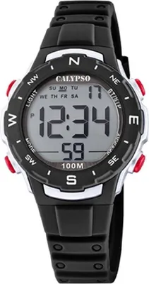 Image de Calypso Montre numérique unie K5801/6 Sport Montre plastique noire UK5801/6