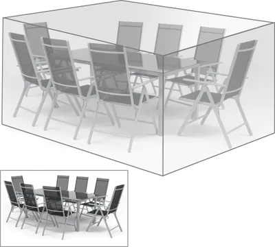 Produktbild von WOLTU Schutzhülle Transparent, 250x210x90 cm, für Gartenmöbel-Sitzgruppe, Polyethylengewebe, Reißfest, Wetterfest, Abwaschbar, UV-beständig, Kälte- & Hitzebeständig, mit integrierter Kordel (Sturmschutz), GZ1197tp