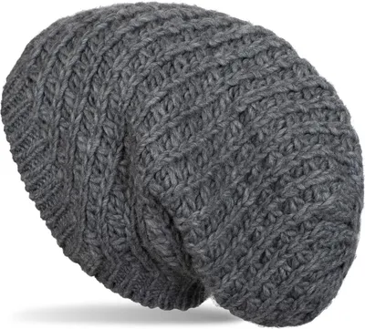 Produktbild von styleBREAKER Uni Strick Beanie Mütze grob gestrickt, Slouch Longbeanie, Grobstick Winter Strickmütze 04024158