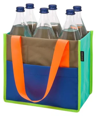 Produktbild von Flaschentasche – 6 Fächer – Isoliert – Aus recyceltem Polyester – Fassungsvermögen: 6 x 1,5 Liter – Ideal für Picknick und Einkaufen