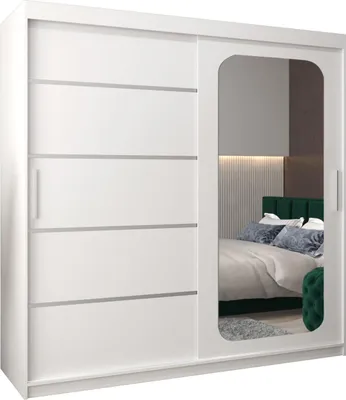Produktbild von MEBLE KRYSPOL Promo 2200 Schlafzimmerschrank zwei Schiebetüren - Mattweiß