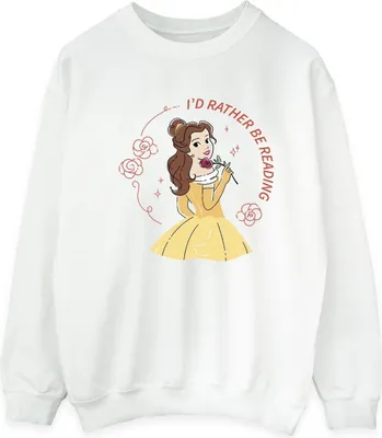 Produktbild von Disney - "Beauty And The Beast I'd Rather Be Reading" Sweatshirt für Herren BI13676 (XL) (Weiß)