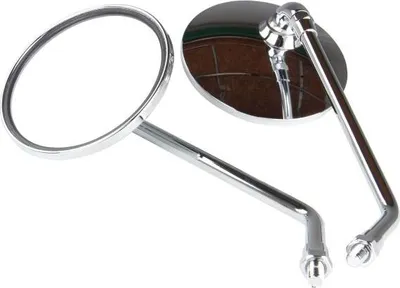 Image de SET rétroviseur gauche + droite chromé "rond 110mm M8 filetage à droite - Universel