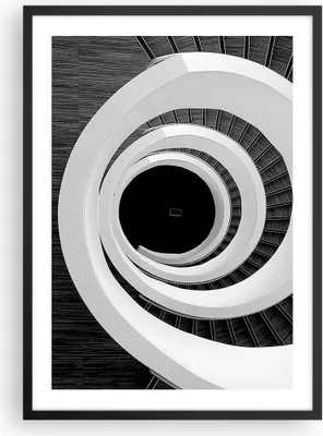 Produktbild von Gerahmtes Poster - Schwarzer Rahmen - Stück Modern Treppe - 50x70 cm - Wand Bild - Wanddeko - Wandbilder - Kunstposter - Wandposter - Bilderrahmen - Bilder - Kunstdruck - Wandbild - P2BPA50x70-4132