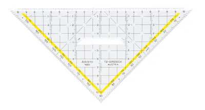 Image de Aristo AR1650/2 Triangle à dessin TZ-Dreieck®, Plexiglas® avec poignée, 225 mm, transparent