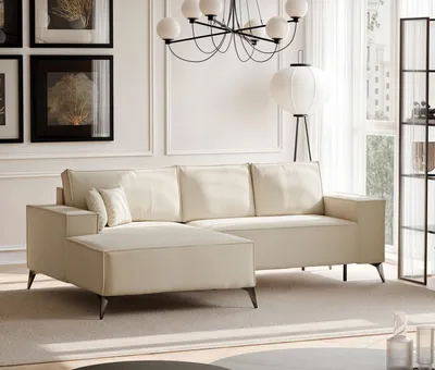 Produktbild von IDOHOME-Polsterecksofa OTIS mit Schlaffunktion und Bettkasten 294 cm Beige Linksseitige Polsterecke Wohnlandschaft Sofa 144x244 cm Monolith 02