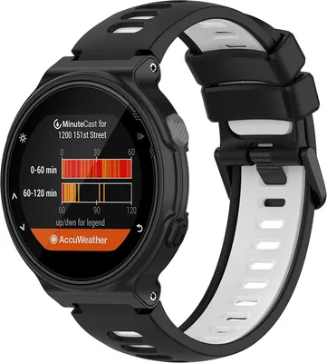 Produktbild von Strap-it Garmin Forerunner 235 Sportarmband (Schwarz/Weiß)