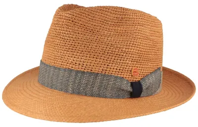 Mayser Bogart Crochet Panamahut Manuel mit gewebtem Stoffband in braun