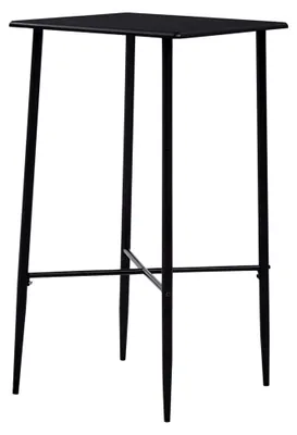 Produktbild von Schwarzer MDF-Stehtisch mit Stahlbeinen - 60 x 60 x 111 cm, geeignet für kleine Wohnungen und Küchen