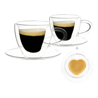 Obrázok produktu pre Kondela Termo šálka s podšálkou (2 ks) Hotcool Typ 5 150 ml - priehľadná