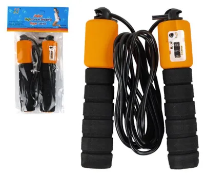 Produktbild von Leantoys Schwarz-oranges Springseil mit Zähler 280 cm Fitness-Anpassung