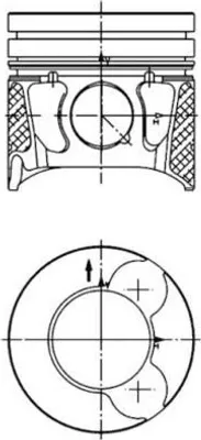 Produktbild von KOLBENSCHMIDT 99700610 Kolben für FORD MONDEO IV Turnier (BA7) Focus II Schrägheck (DA, HCP, DP) S-MAX (WA6) Focus II Kombi (DA, FFS, DS) GALAXY (WA6)