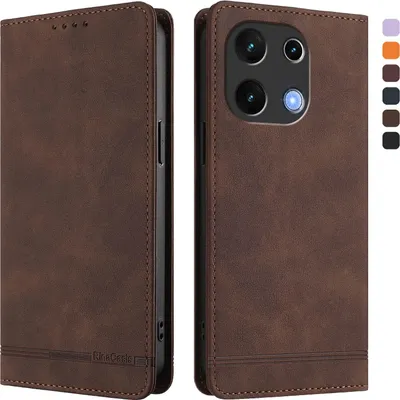 Obrázek produktu pro Pouzdro pro Umidigi Note 100, retroPolyuretankožené flip pouzdro s stojánkem a přihrádkami na karty Hnědý