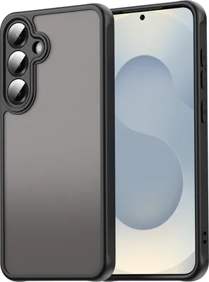 Obrázek produktu pro Pouzdro pro Samsung Galaxy S25+, průsvitná matná zadní strana s ochranou fotoaparátu, nárazuvzdorné ochranné pouzdro Černý