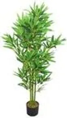 Produktbild von Bambus Bambus-Strauch Kunstpflanze Kunstbaum Bambusbaum Baum Künstliche Pflanze Bamboo Künstlich Echtholzstamm Innendekoration Deko 120 cm Decovego