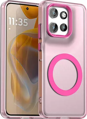 Immagine prodotto di Custodia magnetica per Motorola Edge 50 Neo/Moto S50, sottile custodia antiurto traslucida opaca Rosso
