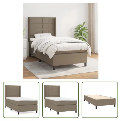 Produktbild von The Living Store Boxspringbett mit Matratze Taupe 100x200 cm Stoff